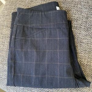 Ladies Dark Gray Plaid Pants